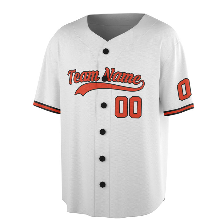 Custom Solid Orange and Black Trim Baseball Jersey - Personalized Name & Number - Adult, Youth, Kid.