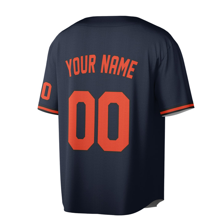 Custom Solid Orange and Black Trim Baseball Jersey - Personalized Name & Number - Adult, Youth, Kid.