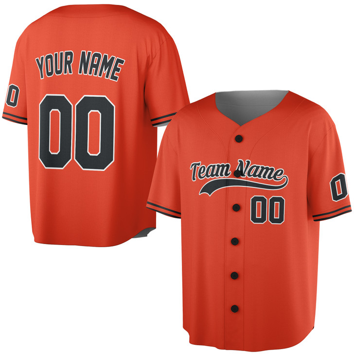 Custom Solid Black and White Trim Baseball Jersey - Personalized Name & Number - Adult, Youth, Kid.