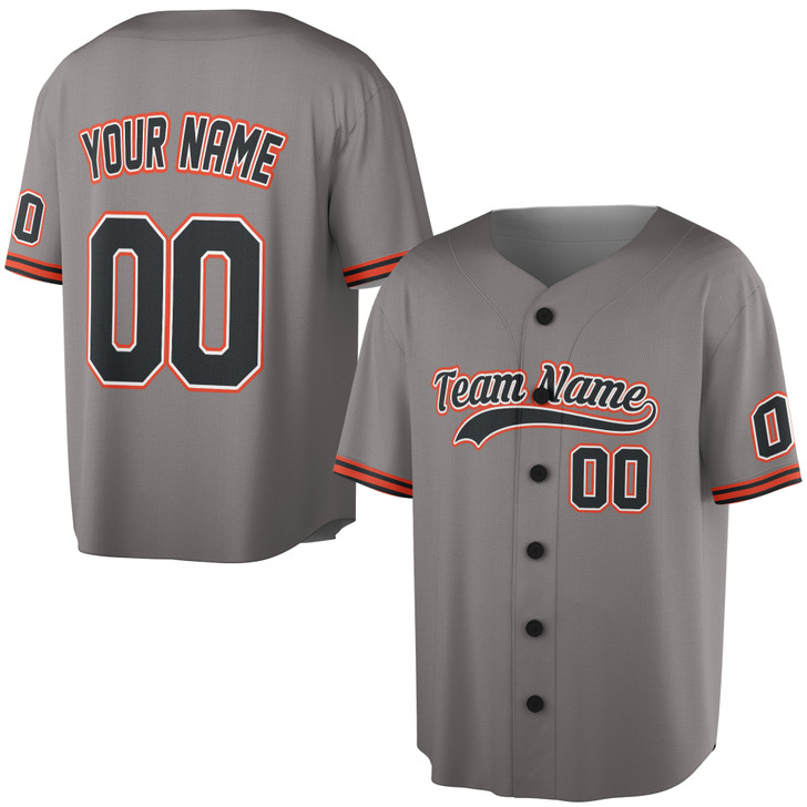 Custom Solid Black and White Trim Baseball Jersey - Personalized Name & Number - Adult, Youth, Kid.