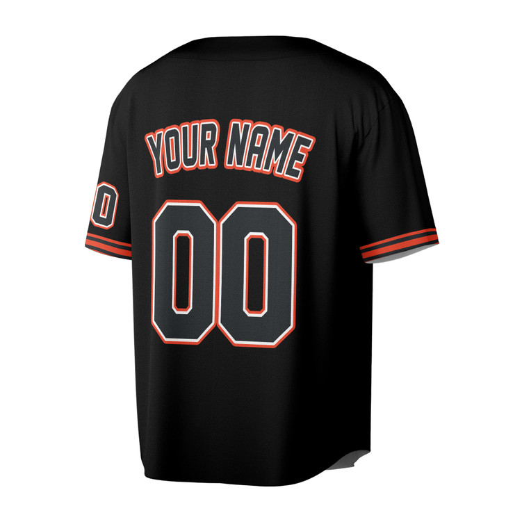 Custom Solid Black and White Trim Baseball Jersey - Personalized Name & Number - Adult, Youth, Kid