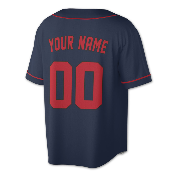 Custom Red Trim Baseball Jersey - Personalized Name & Number - Adult, Youth, Kid