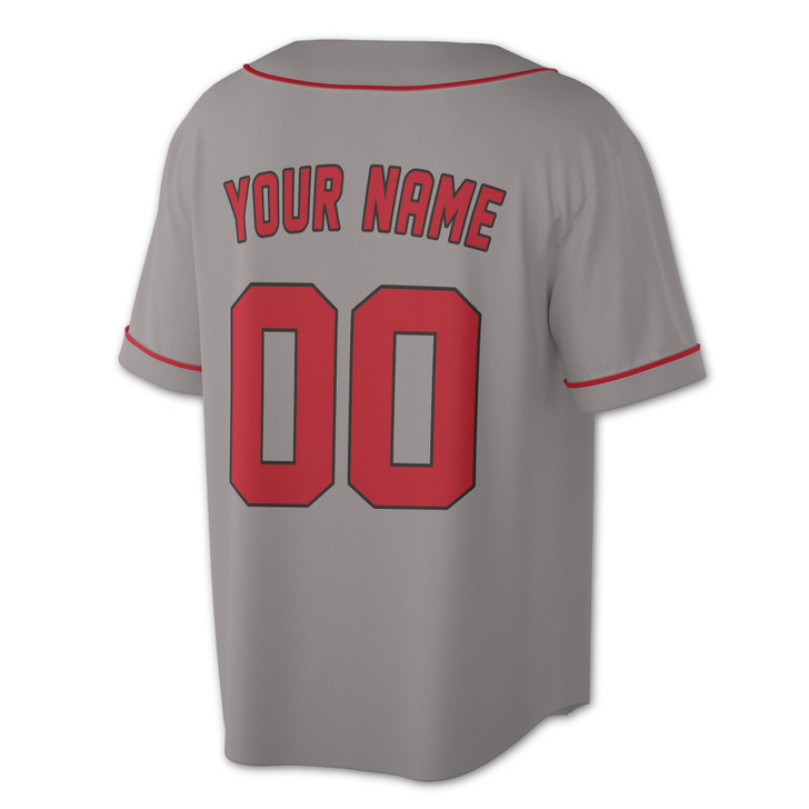 Custom Red Trim Baseball Jersey - Personalized Name & Number - Adult, Youth, Kid