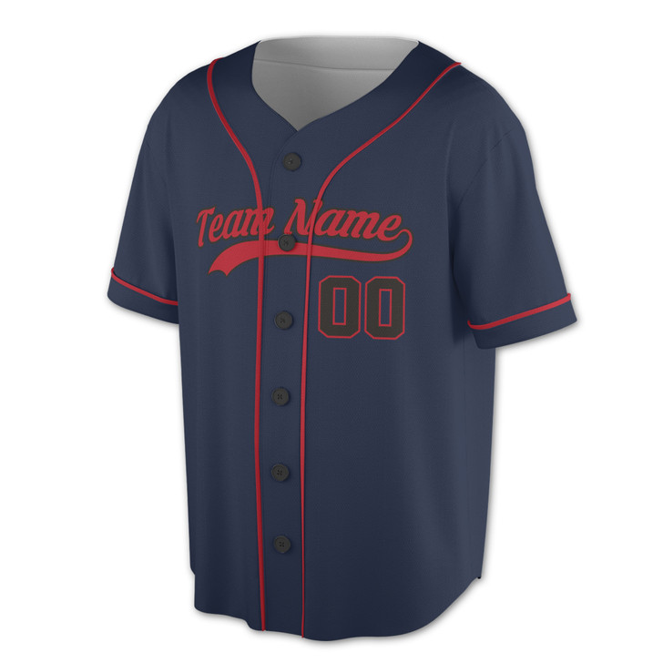 Custom Red Trim Baseball Jersey - Personalized Name & Number - Adult, Youth, Kid