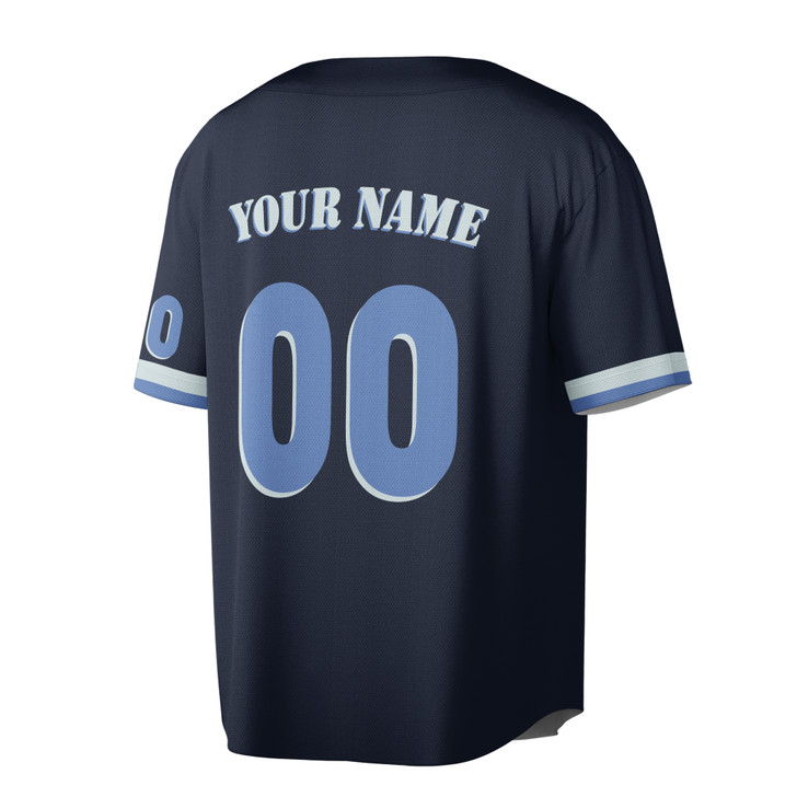 Custom Mustard Blue Trim Baseball Jersey - Personalized Name & Number - Adult, Youth, Kid