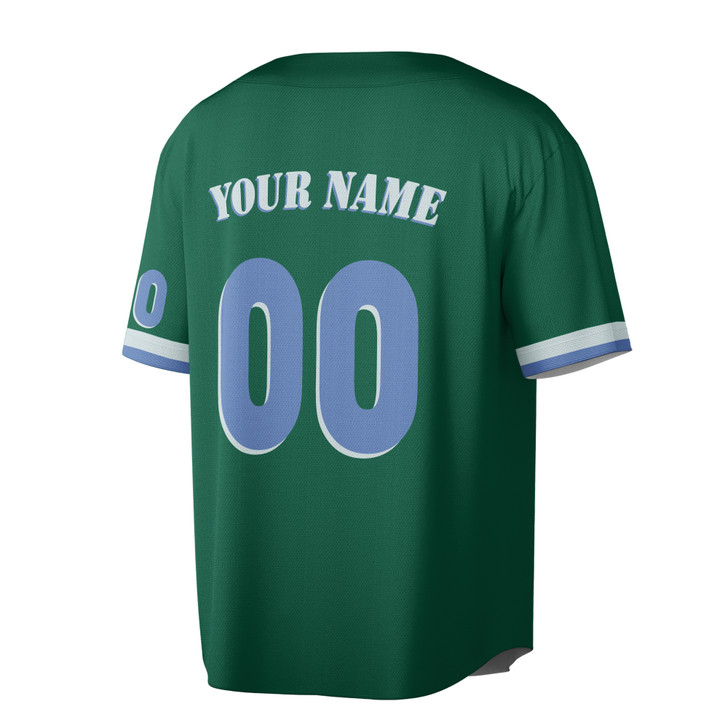 Custom Mustard Blue Trim Baseball Jersey - Personalized Name & Number - Adult, Youth, Kid