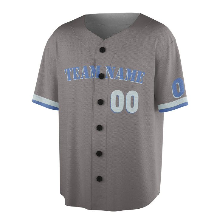 Custom Mustard Blue Trim Baseball Jersey - Personalized Name & Number - Adult, Youth, Kid