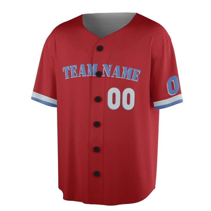 Custom Mustard Blue Trim Baseball Jersey - Personalized Name & Number - Adult, Youth, Kid