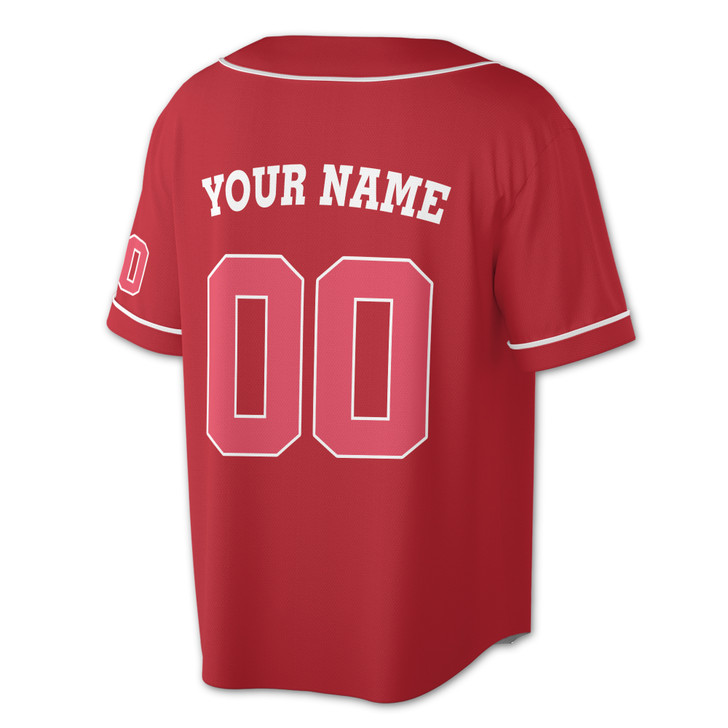 Custom Red  White Trim Baseball Jersey - Personalized Name & Number - Adult, Youth, Kid