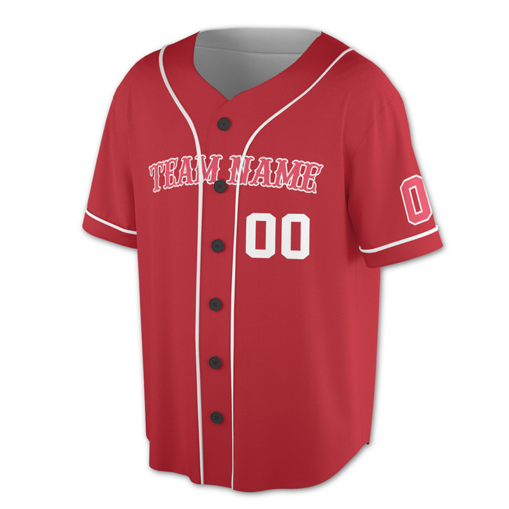 Custom Red  White Trim Baseball Jersey - Personalized Name & Number - Adult, Youth, Kid
