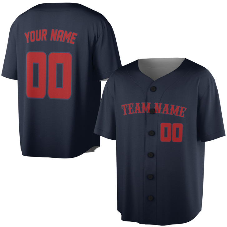 Custom Solid  Red  Trim Baseball Jersey - Personalized Name & Number - Adult, Youth, Kid.