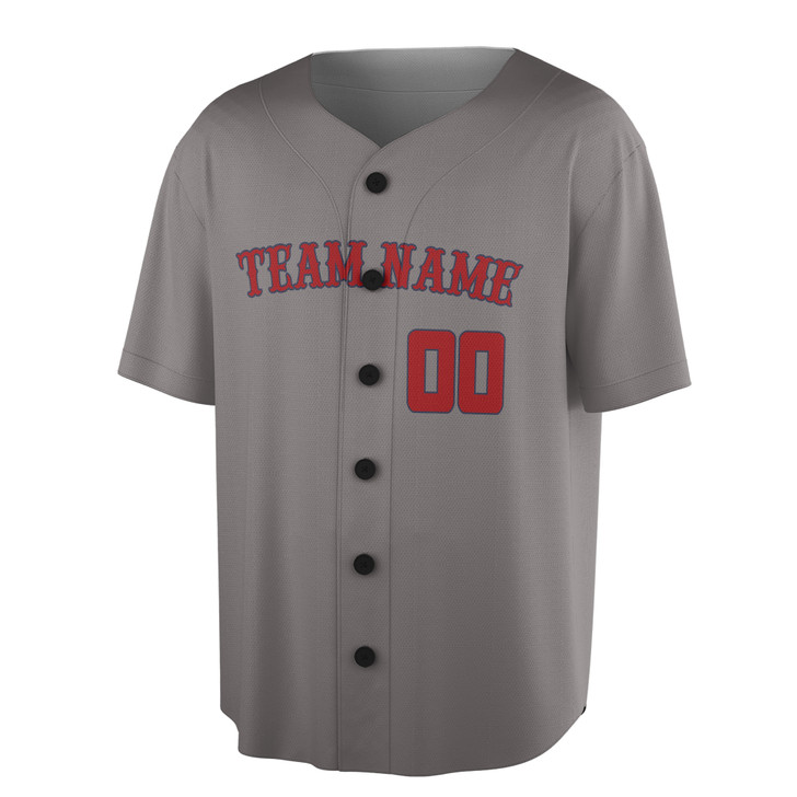 Custom Solid  Red  Trim Baseball Jersey - Personalized Name & Number - Adult, Youth, Kid.