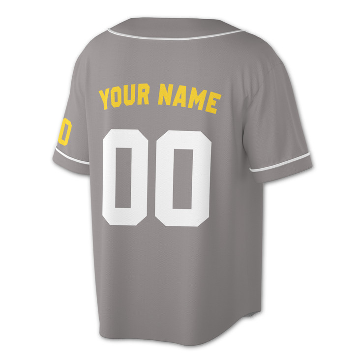 Custom Yellow White Trim Baseball Jersey - Personalized Name & Number - Adult, Youth, Kid