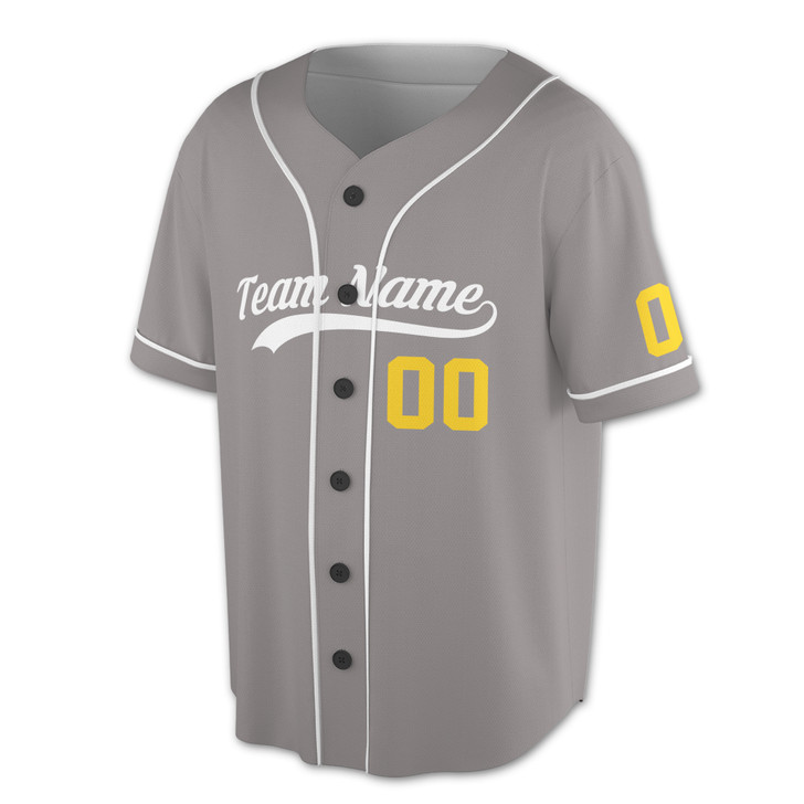 Custom Yellow White Trim Baseball Jersey - Personalized Name & Number - Adult, Youth, Kid