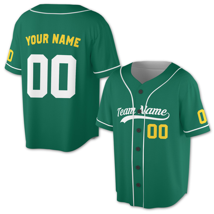 Custom Yellow White Trim Baseball Jersey - Personalized Name & Number - Adult, Youth, Kid
