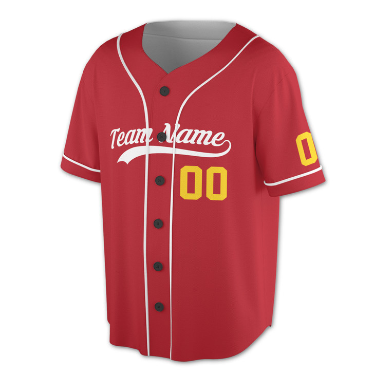 Custom Yellow White Trim Baseball Jersey - Personalized Name & Number - Adult, Youth, Kid