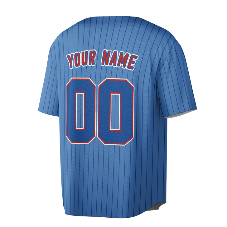 Custom Solid Red and Blue Trim Baseball Jersey - Personalized Name & Number - Adult, Youth, Kid.