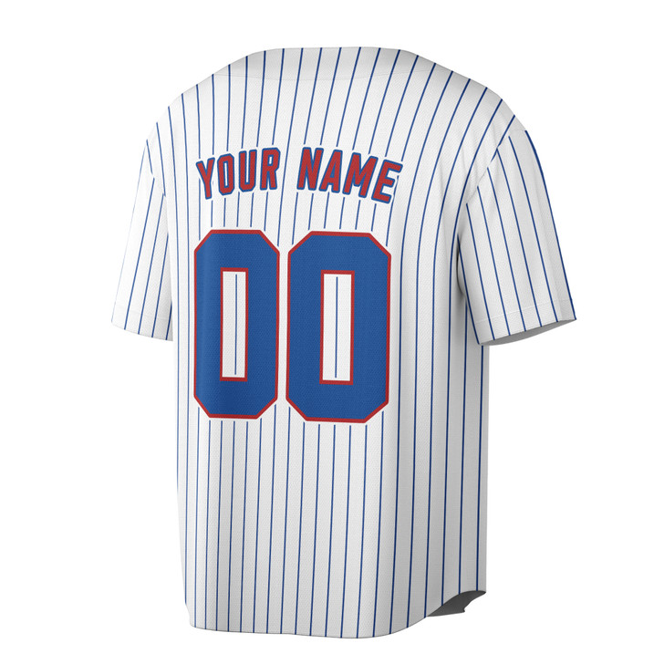 Custom Solid Red and Blue Trim Baseball Jersey - Personalized Name & Number - Adult, Youth, Kid.