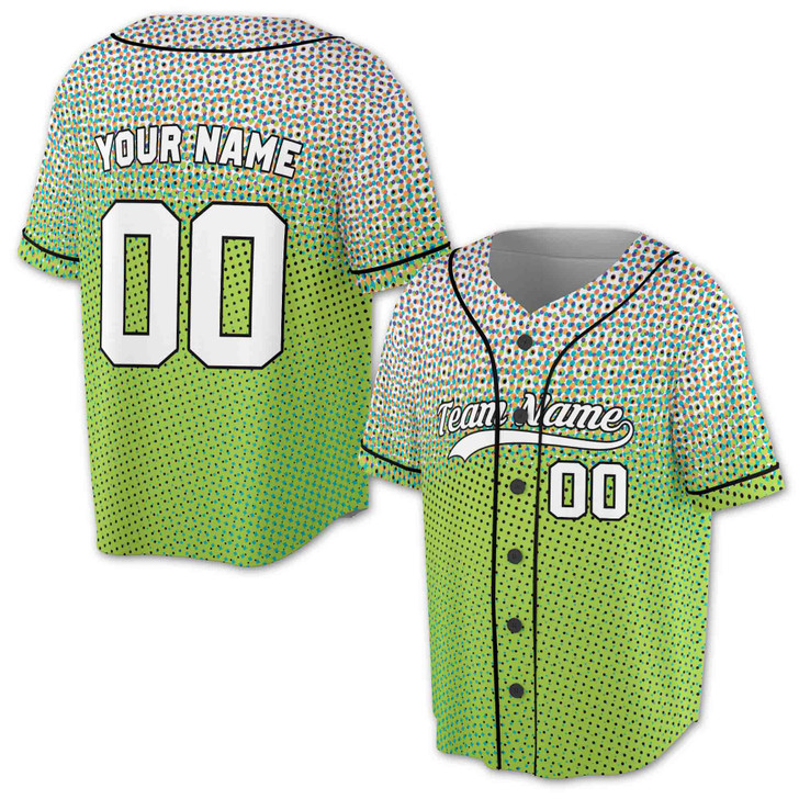 Custom White Halftone Dot Gradient Baseball Jersey- - Personalized Name & Number - Adult, Youth, Kid.