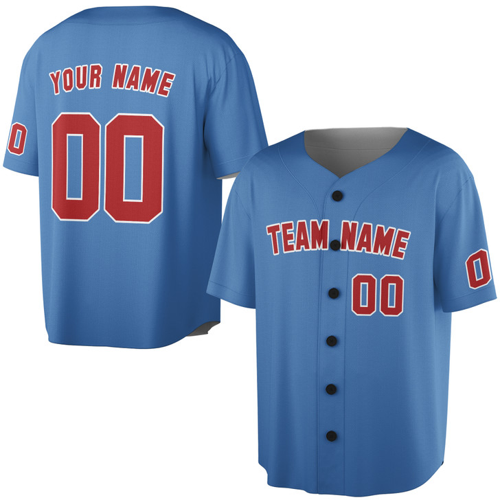 Custom Solid Red and White Trim Baseball Jersey - Personalized Name, Team & Number - Adult, Youth, Kid