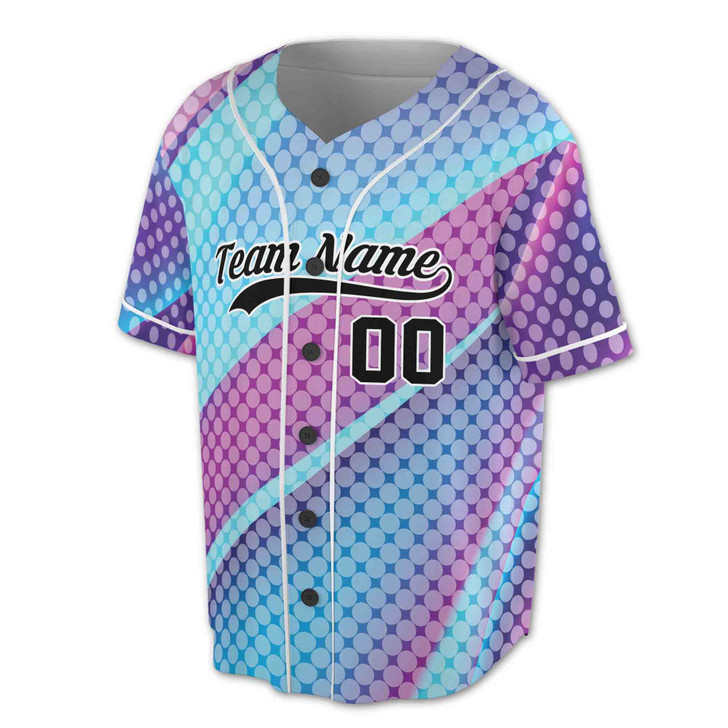 Custom Pink Dot Ombre Baseball Jersey - Personalized Name & Number - Adult, Youth, Kid