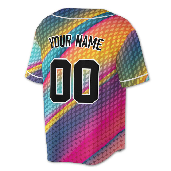 Custom Pink Dot Ombre Baseball Jersey - Personalized Name & Number - Adult, Youth, Kid