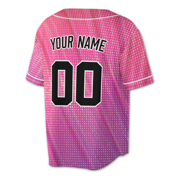 Custom Pink Dot Ombre Baseball Jersey - Personalized Name & Number - Adult, Youth, Kid