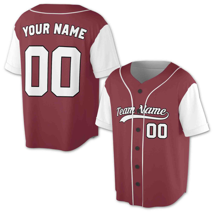 Custom Solid  White Raglan Sleeves and White Piping Baseball Jersey - Personalized Name & Number - Adult, Youth, Kid