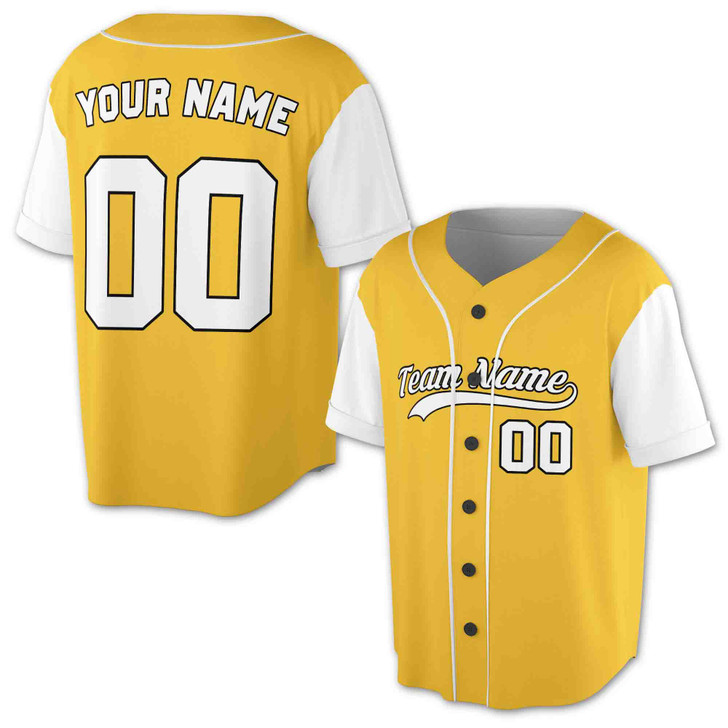 Custom Solid  White Raglan Sleeves and White Piping Baseball Jersey - Personalized Name & Number - Adult, Youth, Kid