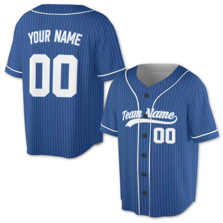Custom Pinstripe with Teal Piping Baseball Jersey - Personalized Name & Number - Adult, Youth, Kid.