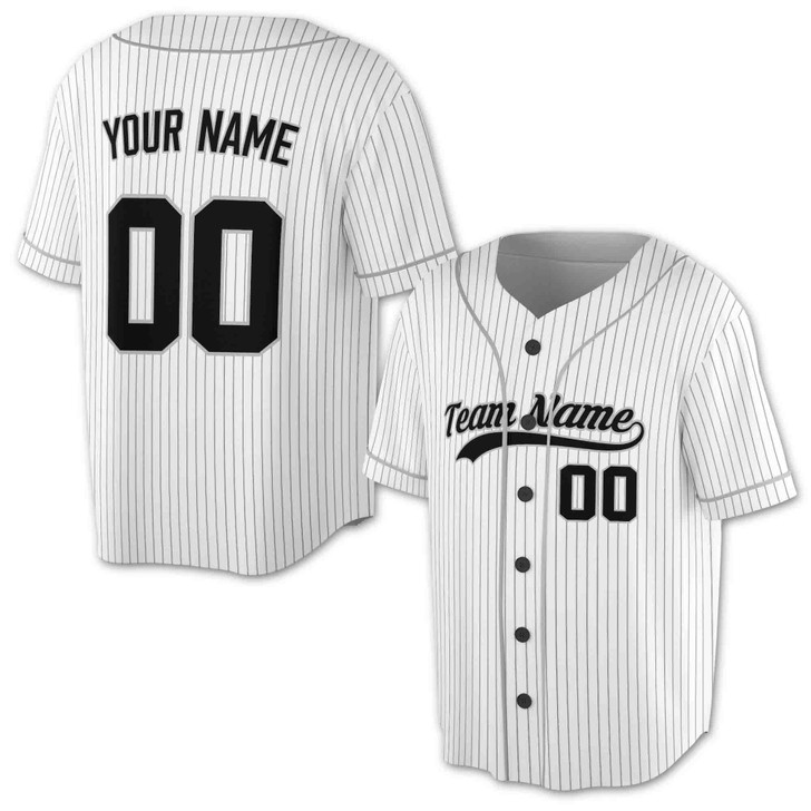 Custom Pinstripe with Teal Piping Baseball Jersey - Personalized Name & Number - Adult, Youth, Kid.