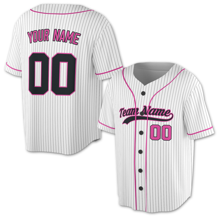 Custom Pinstripe with Teal Piping Baseball Jersey - Personalized Name & Number - Adult, Youth, Kid.