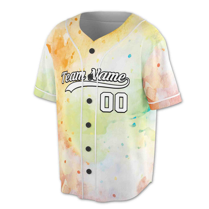 Custom  Watercolor Baseball Jersey - Personalized Name, Team & Number - Adult, Youth, Kid