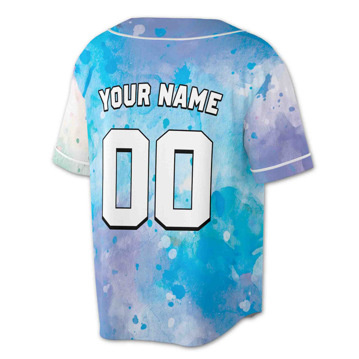 Custom  Watercolor Baseball Jersey - Personalized Name, Team & Number - Adult, Youth, Kid