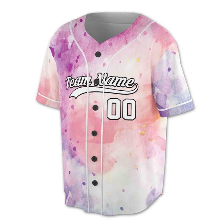 Custom  Watercolor Baseball Jersey - Personalized Name, Team & Number - Adult, Youth, Kid