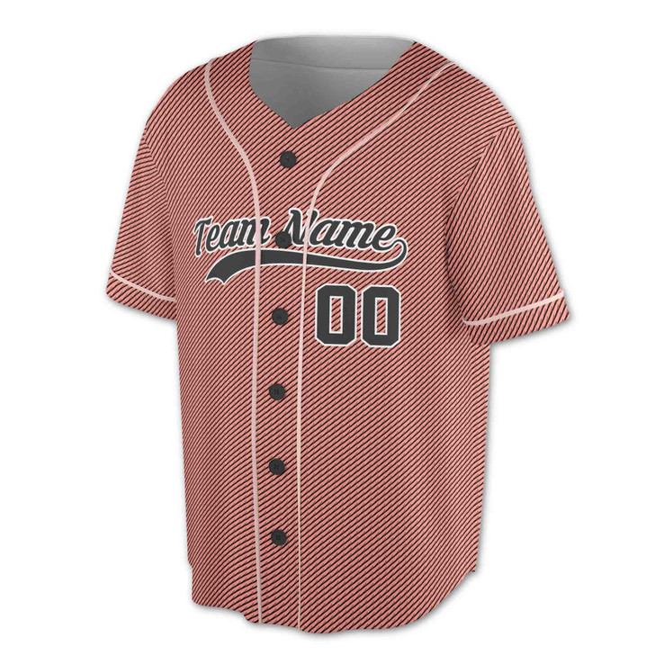 Custom Teal Diagonal Stripes Baseball Jersey - Personalized Name, Team & Number - Adult, Youth, Kid