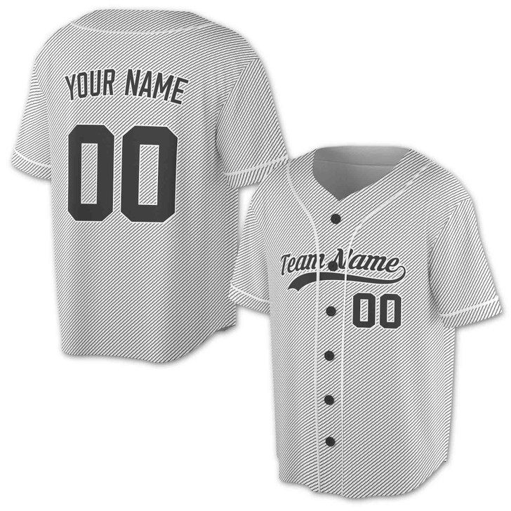 Custom Teal Diagonal Stripes Baseball Jersey - Personalized Name, Team & Number - Adult, Youth, Kid