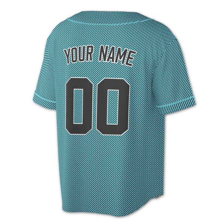 Custom Teal Diagonal Stripes Baseball Jersey - Personalized Name, Team & Number - Adult, Youth, Kid
