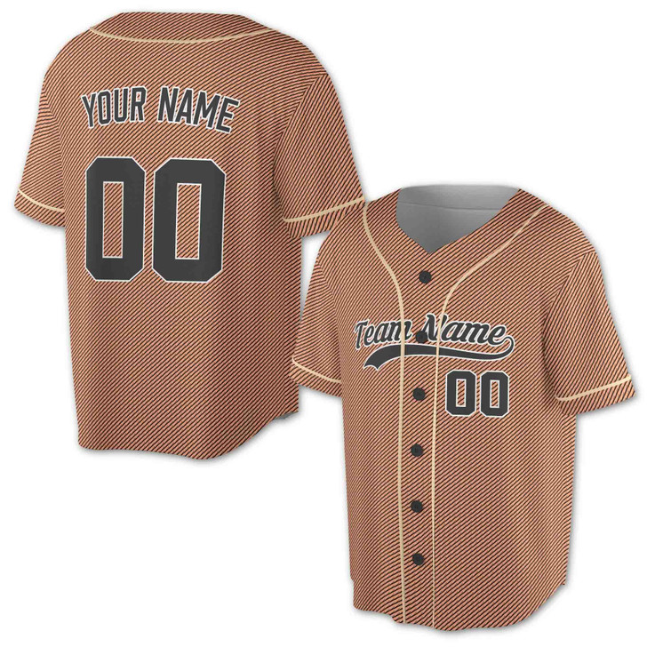 Custom Teal Diagonal Stripes Baseball Jersey - Personalized Name, Team & Number - Adult, Youth, Kid