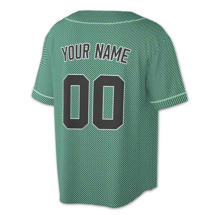 Custom Teal Diagonal Stripes Baseball Jersey - Personalized Name, Team & Number - Adult, Youth, Kid