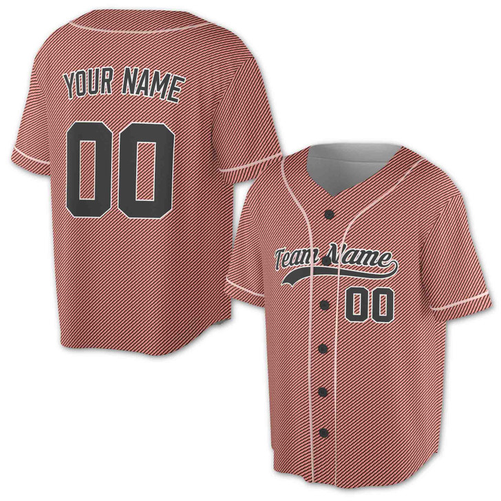 Custom Teal Diagonal Stripes Baseball Jersey - Personalized Name, Team & Number - Adult, Youth, Kid