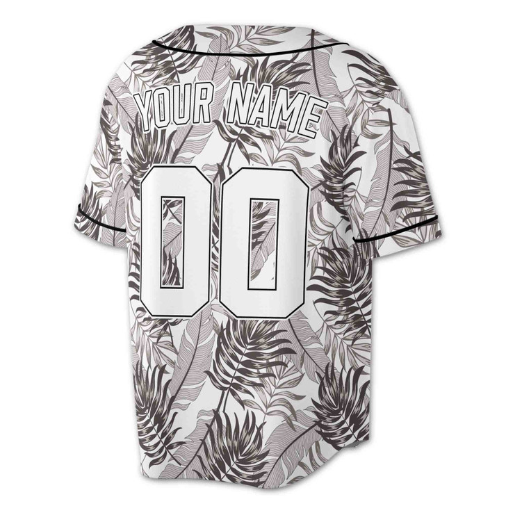 Custom Teal Tropical Leaf Baseball Jersey - Personalized Name, Team & Number - Adult, Youth, Kid