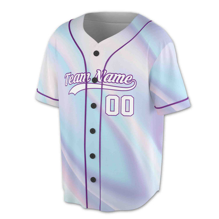 Custom Blue Purple Tie Dye Baseball Jersey - Personalized Name, Team & Number - Adult, Youth, Kid