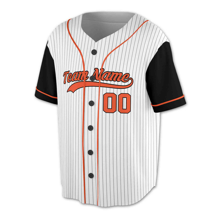 Custom White Black Pinstripe Baseball Jersey - Personalized Name, Team & Number - Adult, Youth, Kid