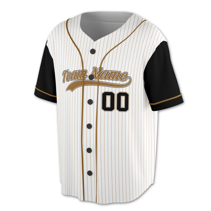 Custom White Black Pinstripe Baseball Jersey - Personalized Name, Team & Number - Adult, Youth, Kid