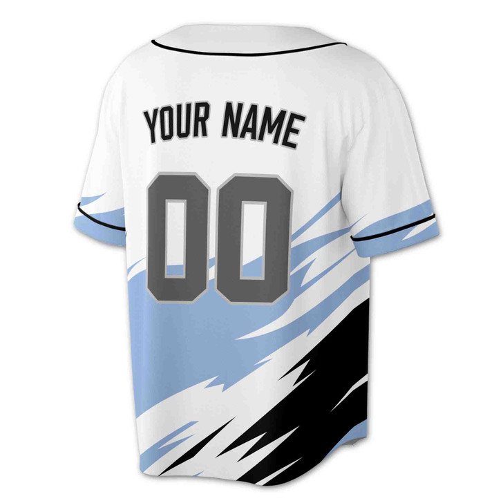 Custom Blue Black Dynamic Slash Baseball Jersey - Personalized Name, Team & Number - Adult, Youth, Kid