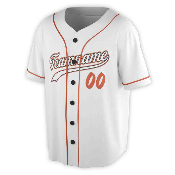 Custom Name, Team Name, Number Black & Orange Solid Pattern, Multicolor Baseball Jersey - Adult, Youth, Kid