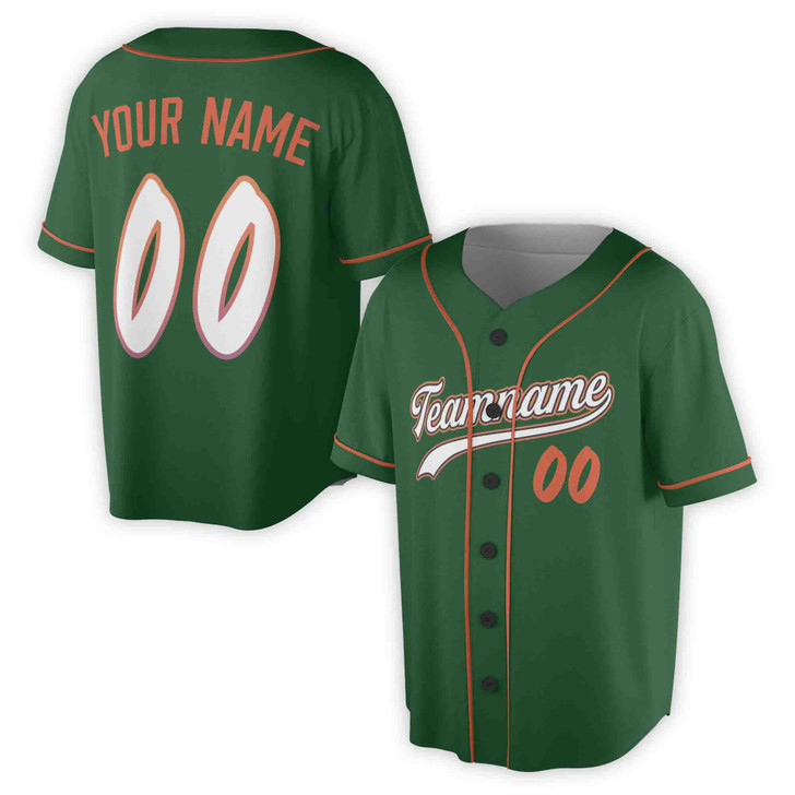 Custom Name, Team Name, Number Black & Orange Solid Pattern, Multicolor Baseball Jersey - Adult, Youth, Kid