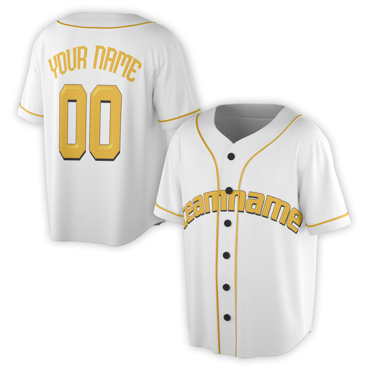 Custom Black Gold Baseball Jersey - Personalized Name, Team Name & Number - Adult, Youth, Kid