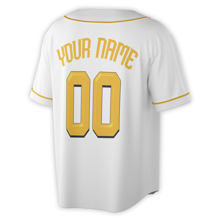 Custom Black Gold Baseball Jersey - Personalized Name, Team Name & Number - Adult, Youth, Kid
